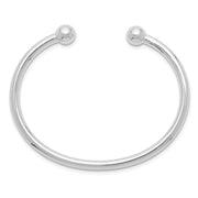 Sterling Silver Rhodium-plated Polished Children's Cuff Bangle