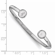 Sterling Silver Rhodium-plated Polished Children's Cuff Bangle