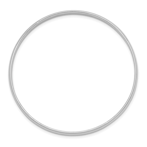 Sterling Silver RH-plated Polished 3mm Slip On Children's Bangle Bracelet