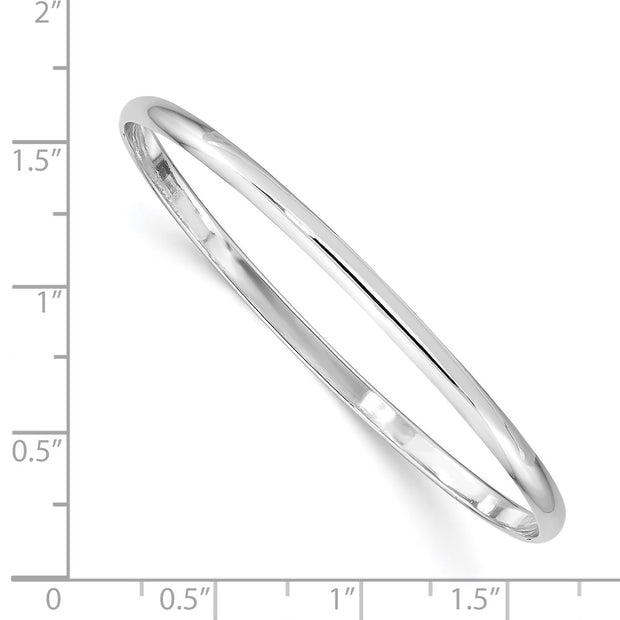 Sterling Silver RH-plated Polished 3mm Slip On Children's Bangle Bracelet