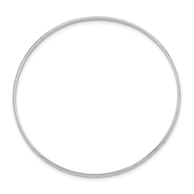 Sterling Silver RH-plated Polished & D/C Slip On Children's Bangle