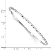 Sterling Silver RH-plated Polished & D/C Slip On Children's Bangle