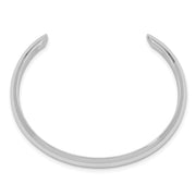Sterling Silver Rhod-plated Polished & Domed Children's Cuff Bangle
