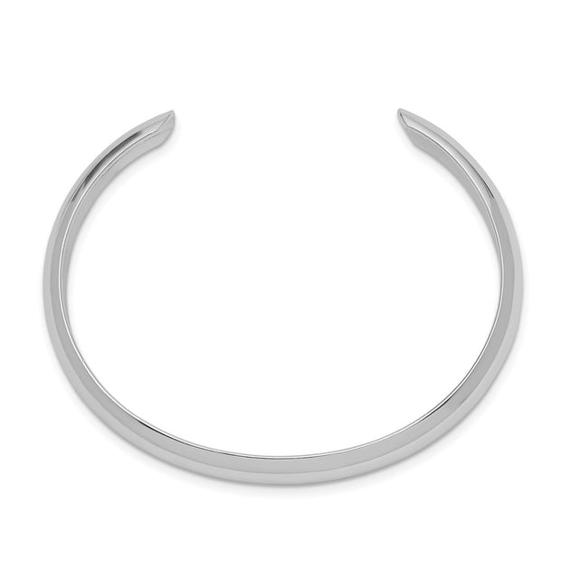 Sterling Silver Rhod-plated Polished & Domed Children's Cuff Bangle