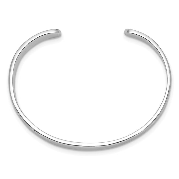 Sterling Silver Rhodium-plated Polished Children's Cuff Bangle