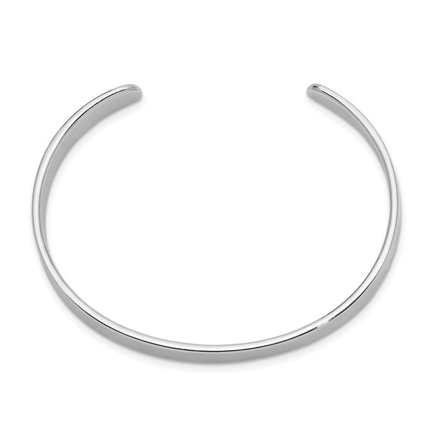 Sterling Silver Rhodium-plated Polished Children's Cuff Bangle