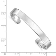 Sterling Silver Rhodium-plated Polished Children's Cuff Bangle