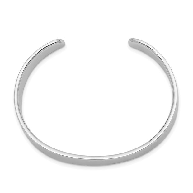 Sterling Silver Rhodium-plated Polished Children's Cuff Bangle