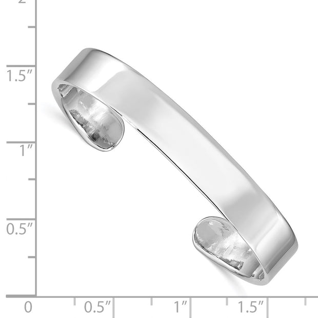 Sterling Silver Rhodium-plated Polished Children's Cuff Bangle