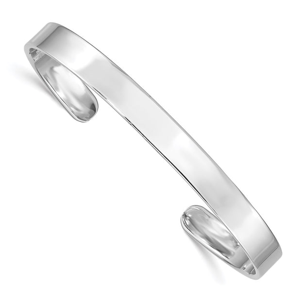 Sterling Silver Rhodium-plated Polished Children's Cuff Bangle