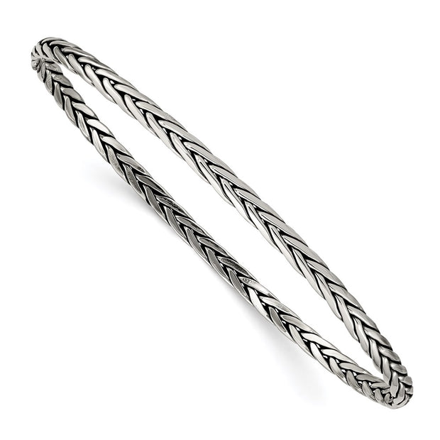 Sterling Silver Antiqued Slip-on Bangle