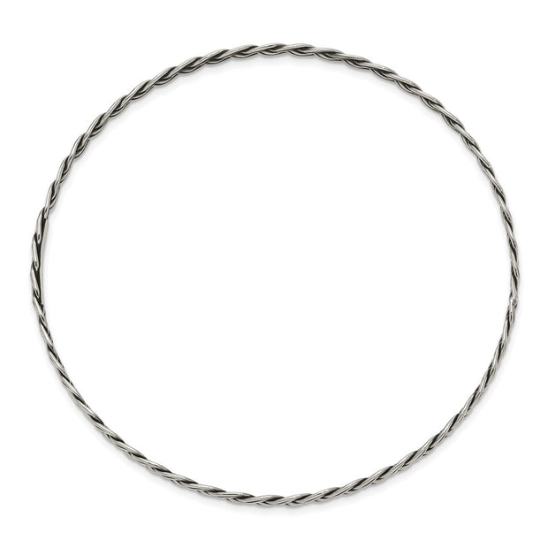 Sterling Silver Antiqued Slip-on Bangle