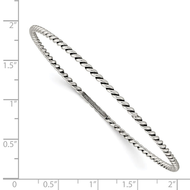 Sterling Silver Antiqued Twisted Slip-on Bangle