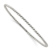 Sterling Silver Antiqued Twisted Slip-on Bangle