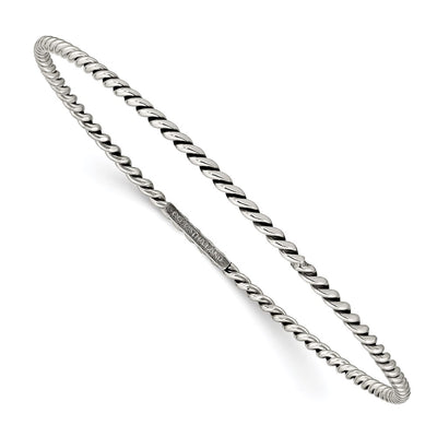 Sterling Silver Antiqued Twisted Slip-on Bangle