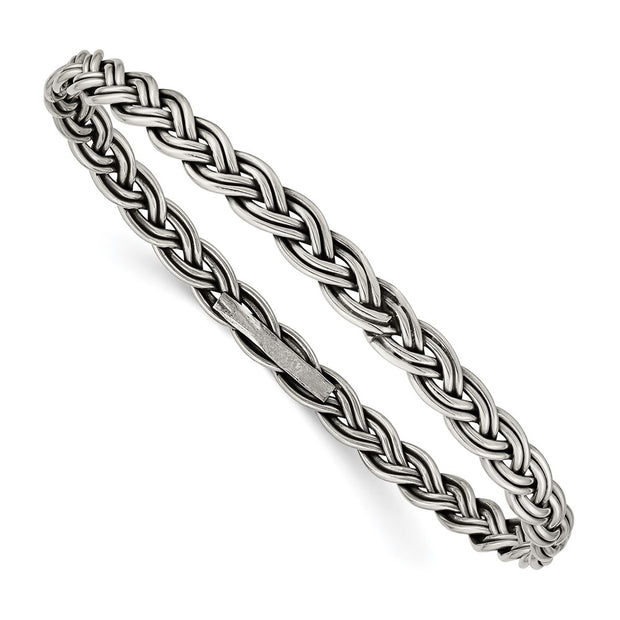Sterling Silver Antiqued Slip-on Bangle