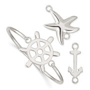 Sterling Silver with Interchangeable Nautical Charms Bangle