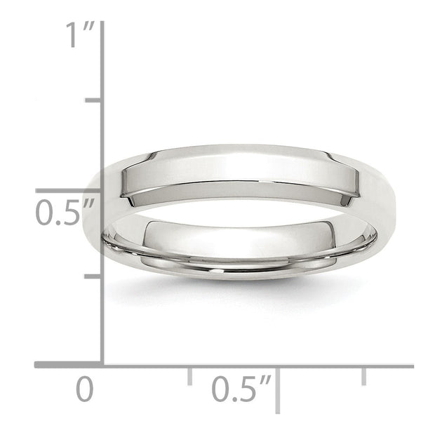 Sterling Silver 4mm Beveled Edge Band