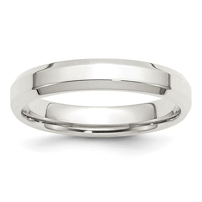 Sterling Silver 4mm Beveled Edge Band