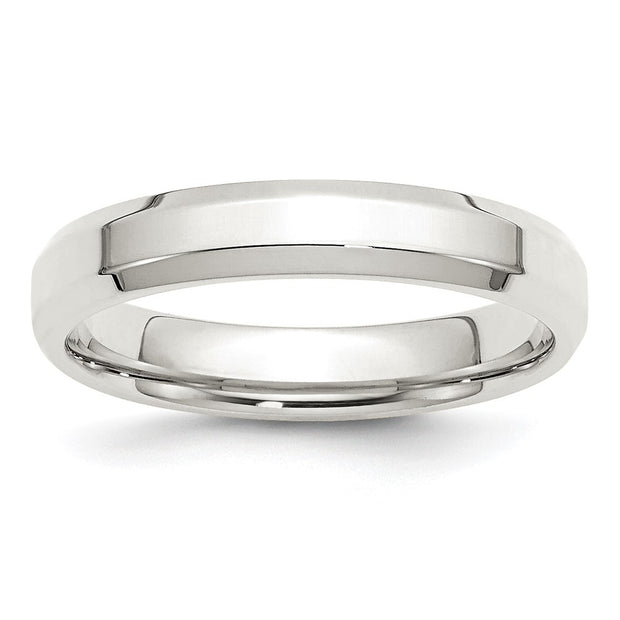 Sterling Silver 4mm Beveled Edge Band