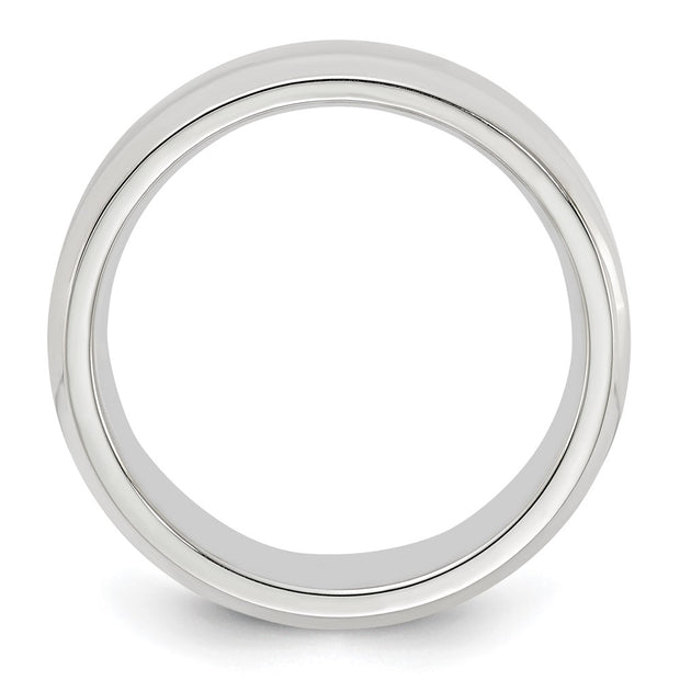 Sterling Silver 6mm Beveled Edge Band