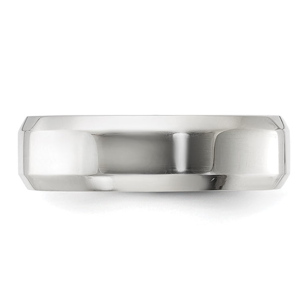 Sterling Silver 6mm Beveled Edge Band