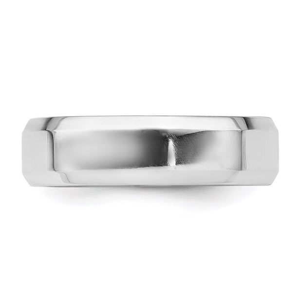 Sterling Silver 6mm Beveled Edge Band