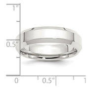 Sterling Silver 6mm Beveled Edge Band