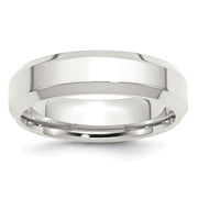 Sterling Silver 6mm Beveled Edge Band