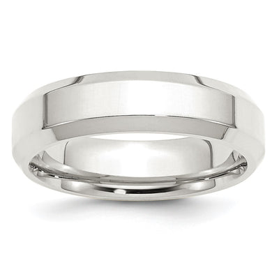 Sterling Silver 6mm Beveled Edge Band