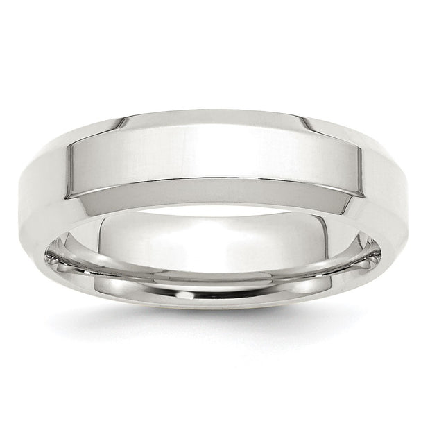 Sterling Silver 6mm Beveled Edge Band