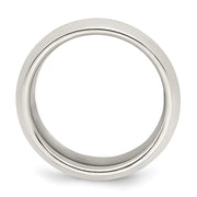 Sterling Silver 8mm Beveled Edge Band