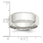Sterling Silver 8mm Beveled Edge Band
