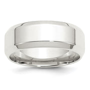 Sterling Silver 8mm Beveled Edge Band