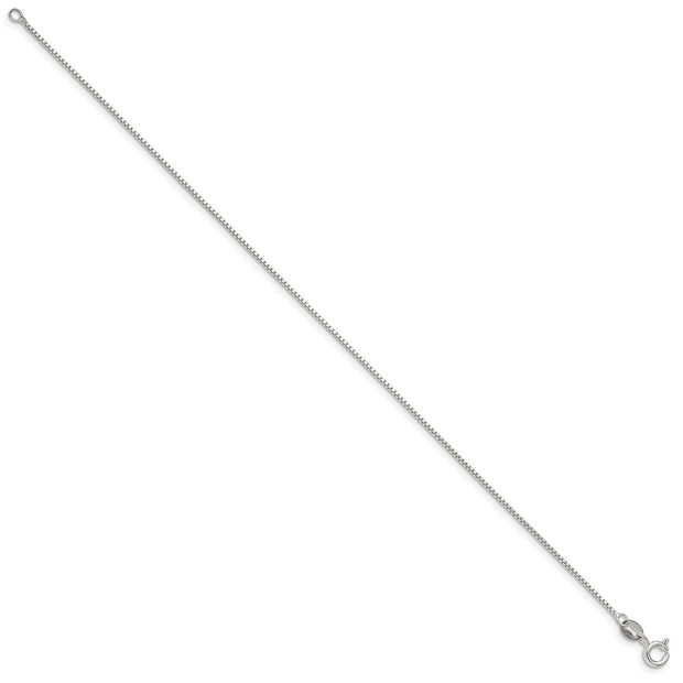 Sterling Silver .9mm Box Chain Anklet