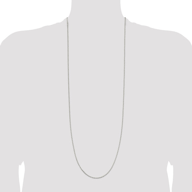 Sterling Silver 2mm Beveled Oval Cable Chain