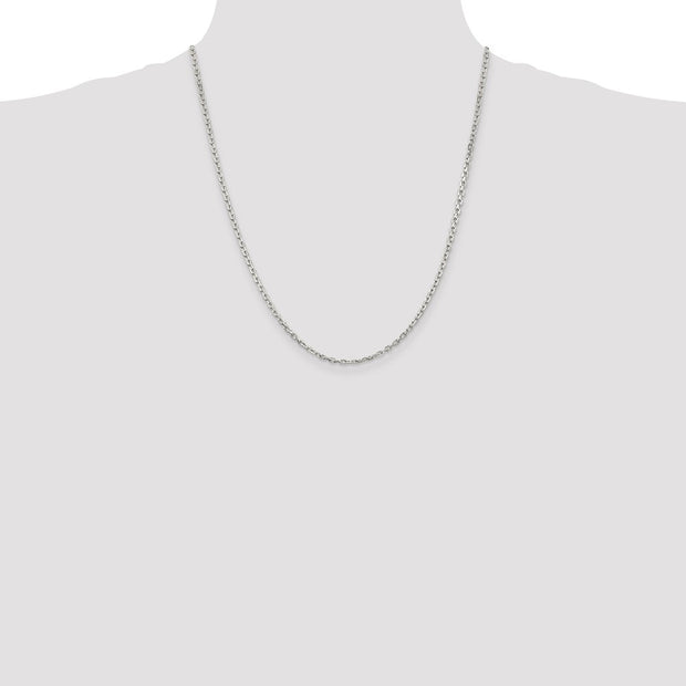 Sterling Silver 2.75mm Beveled Oval Cable Chain