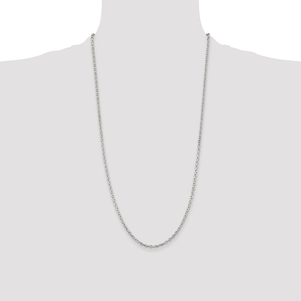 Sterling Silver 2.75mm Beveled Oval Cable Chain