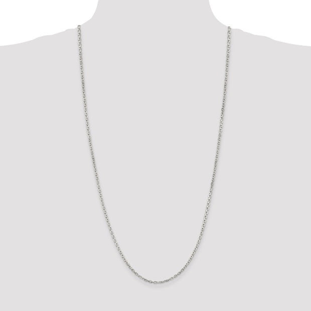 Sterling Silver 2.75mm Beveled Oval Cable Chain