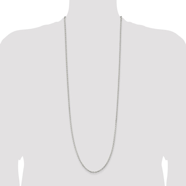 Sterling Silver 2.75mm Beveled Oval Cable Chain