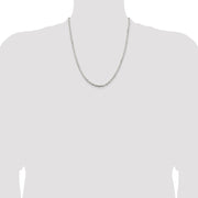 Sterling Silver 3.25mm Beveled Oval Cable Chain