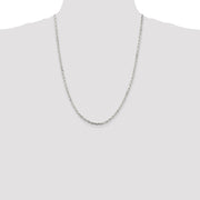 Sterling Silver 3.25mm Beveled Oval Cable Chain