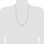 Sterling Silver 3.25mm Beveled Oval Cable Chain