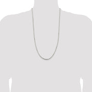 Sterling Silver 3.25mm Beveled Oval Cable Chain