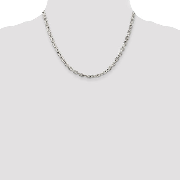 Sterling Silver 4.9mm Beveled Oval Cable Chain
