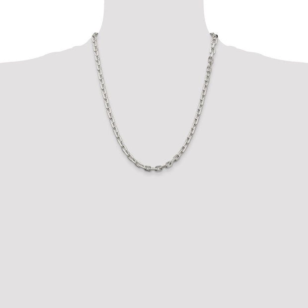 Sterling Silver 5.4mm Beveled Oval Cable Chain