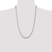 Sterling Silver 5.4mm Beveled Oval Cable Chain