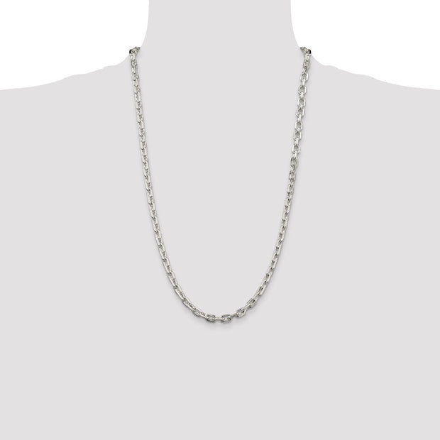 Sterling Silver 5.4mm Beveled Oval Cable Chain