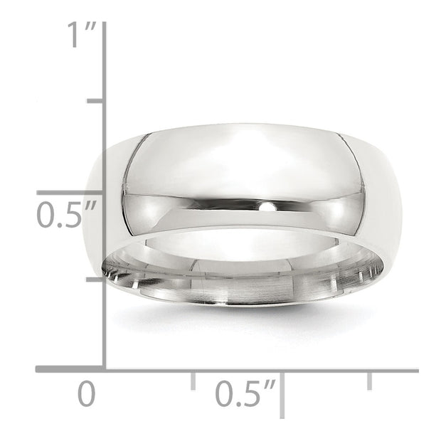 Sterling Silver 8mm Comfort Fit Band