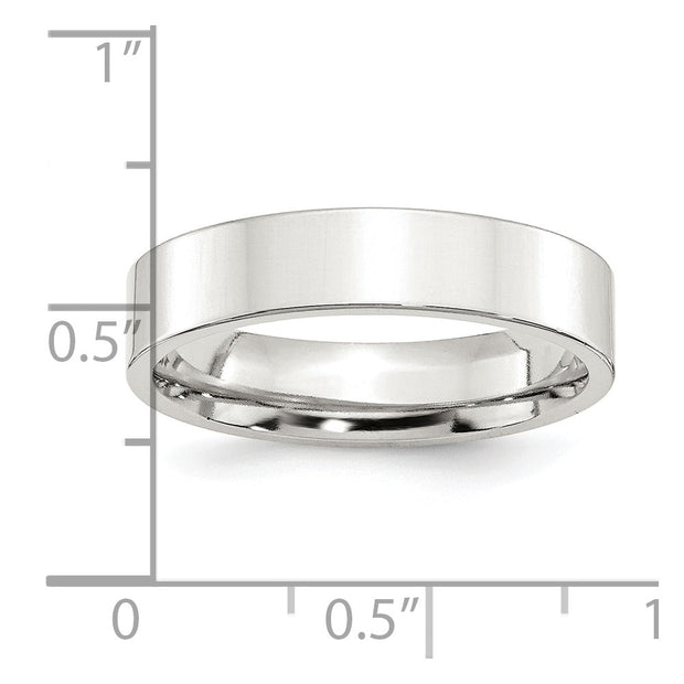 Sterling Silver 5mm Comfort Fit Flat Band